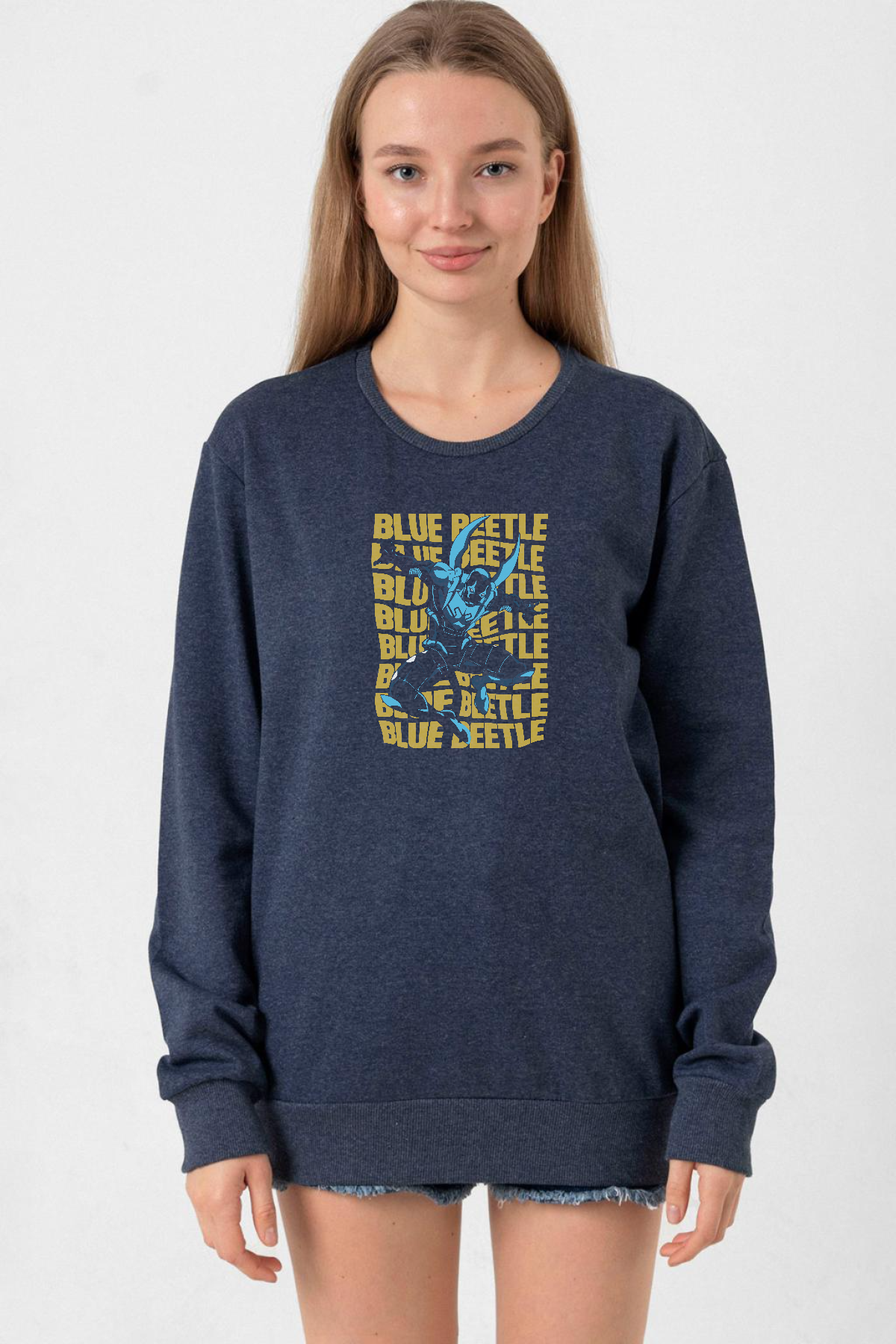 Blue Beetle Lettern İndigo Kadın 2ip Sweatshirt