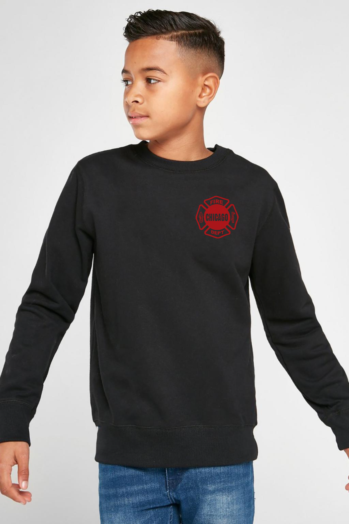 Chicago Fire Logo Siyah Çocuk 2ip Sweatshirt