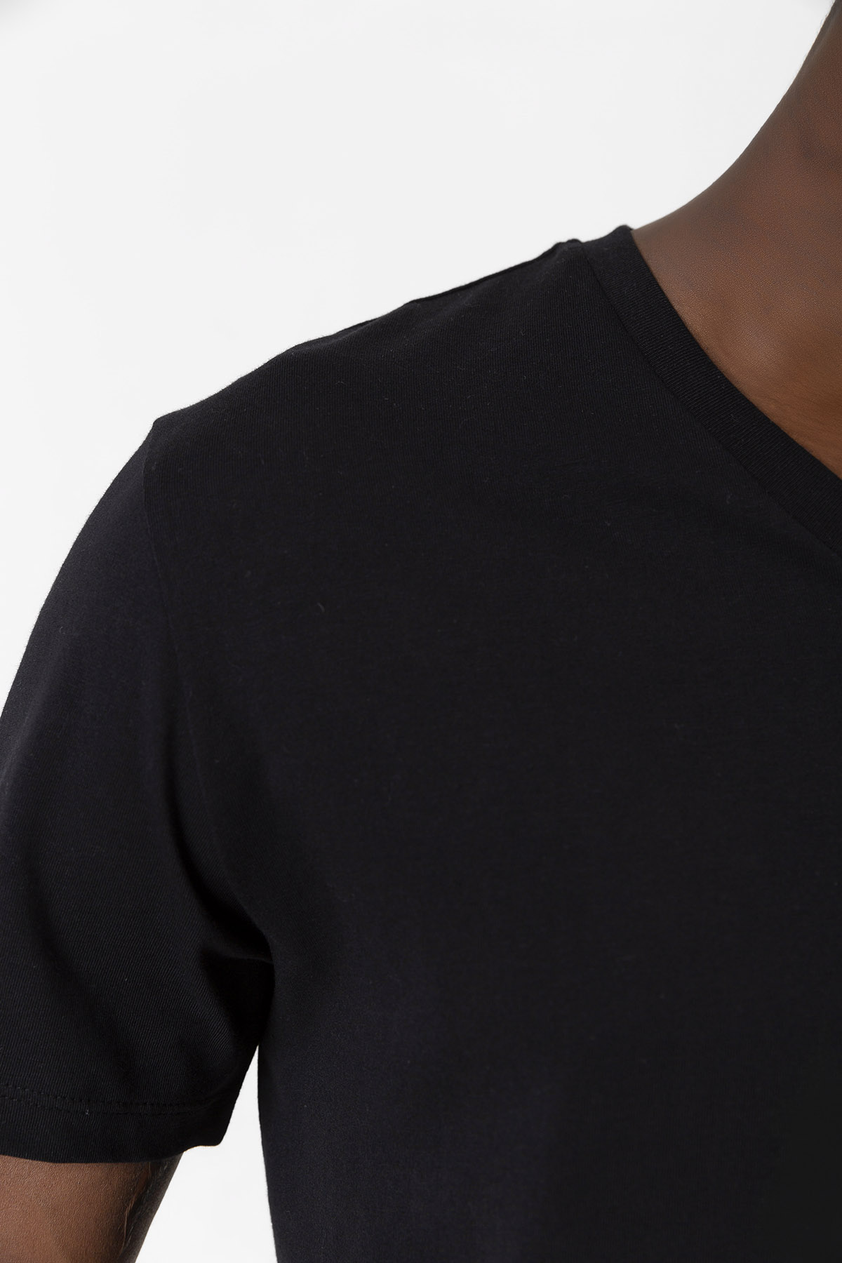 Chicago Fire Logo Siyah Erkek V yaka Tshirt