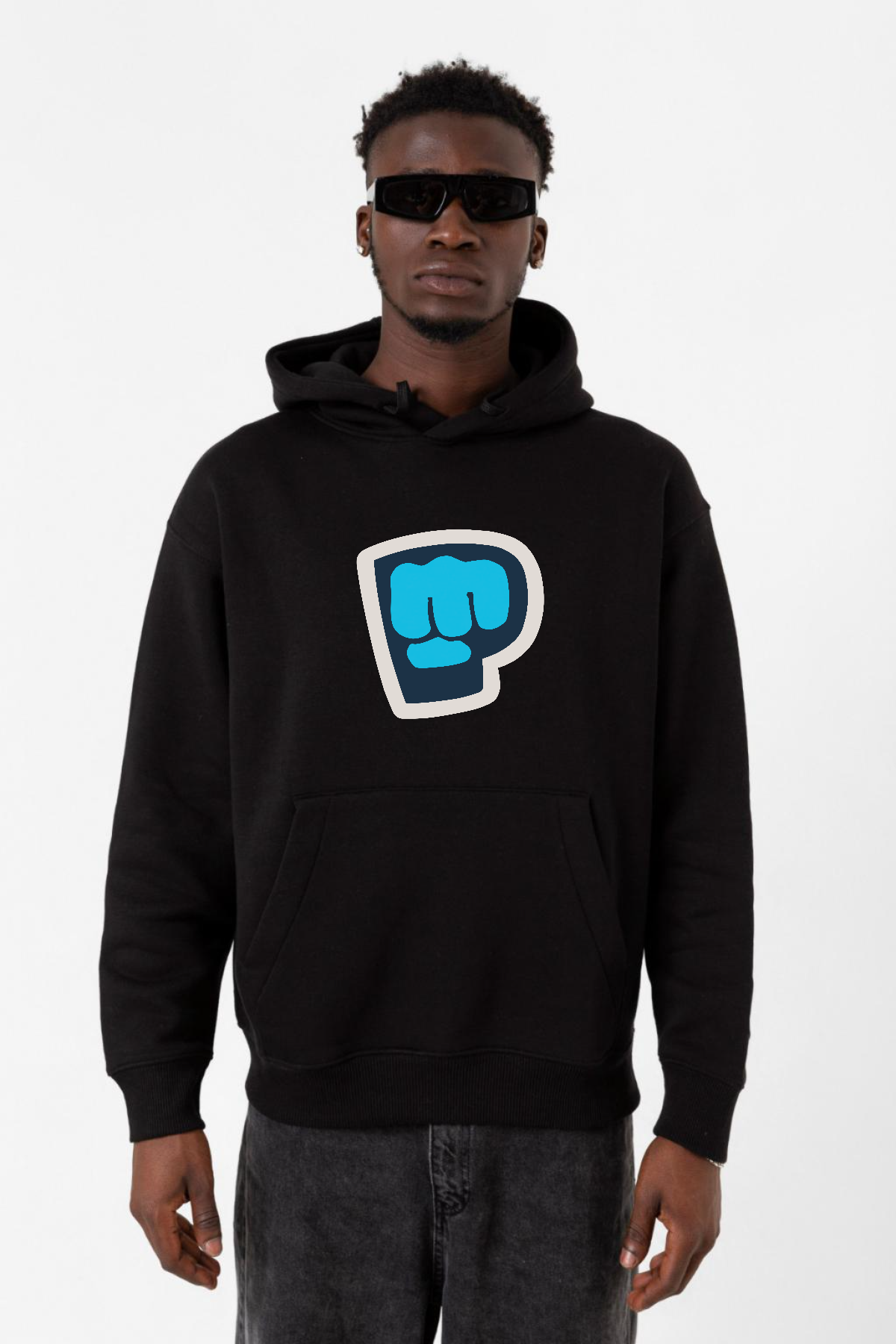 PiewDiePie Active Siyah Erkek 3ip Kapşonlu Sweatshirt