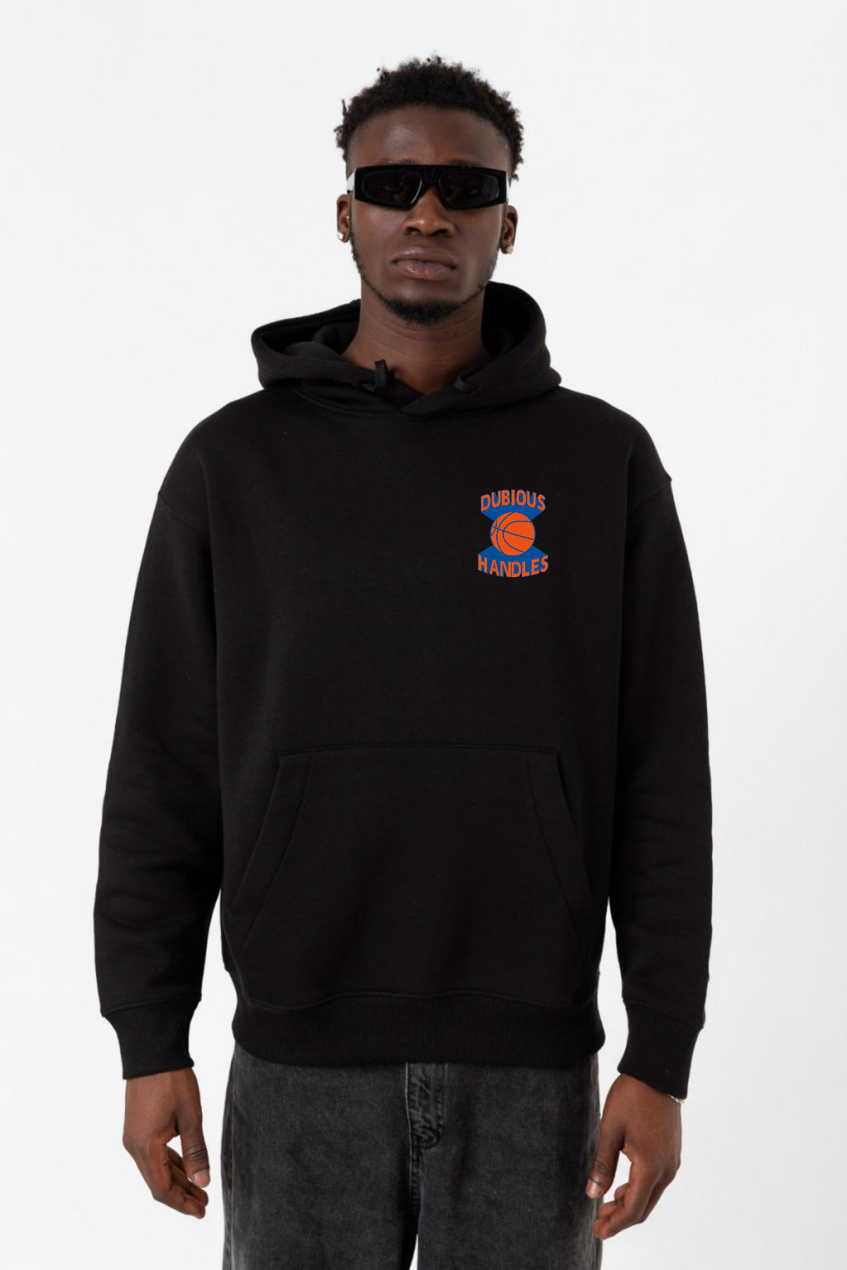 Dubious Handles Logo Siyah Erkek 3ip Kapşonlu Sweatshirt