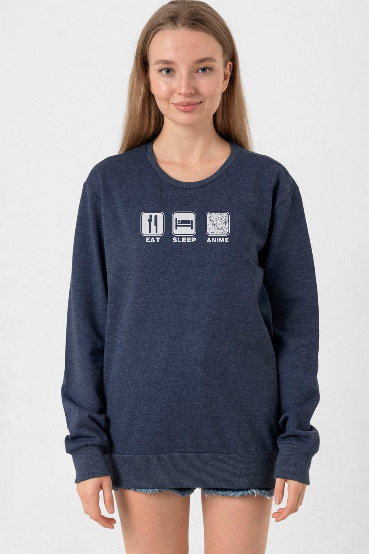 Eat Sleep Anime İndigo Kadın 2ip Sweatshirt