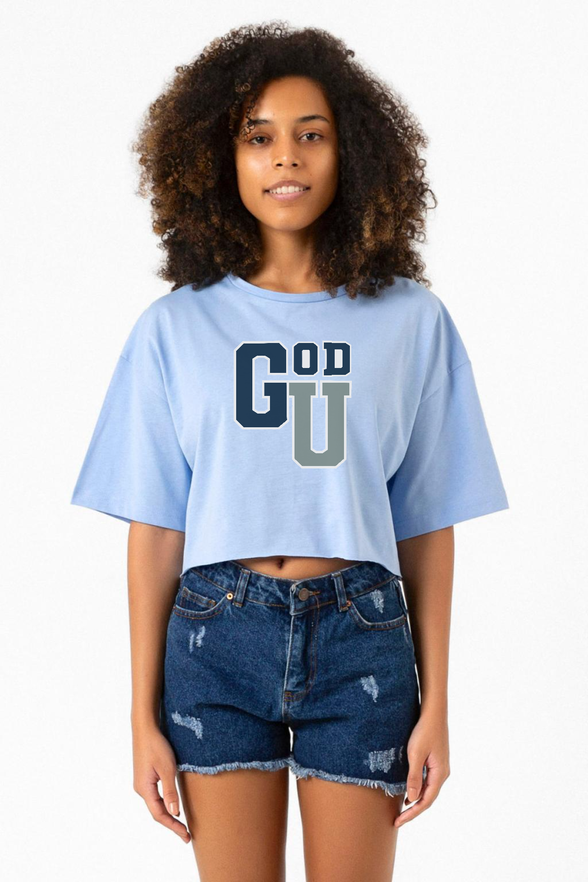Gen V Godolkin University Abbreviation Bebe Mavi Kadın Crop Tshirt