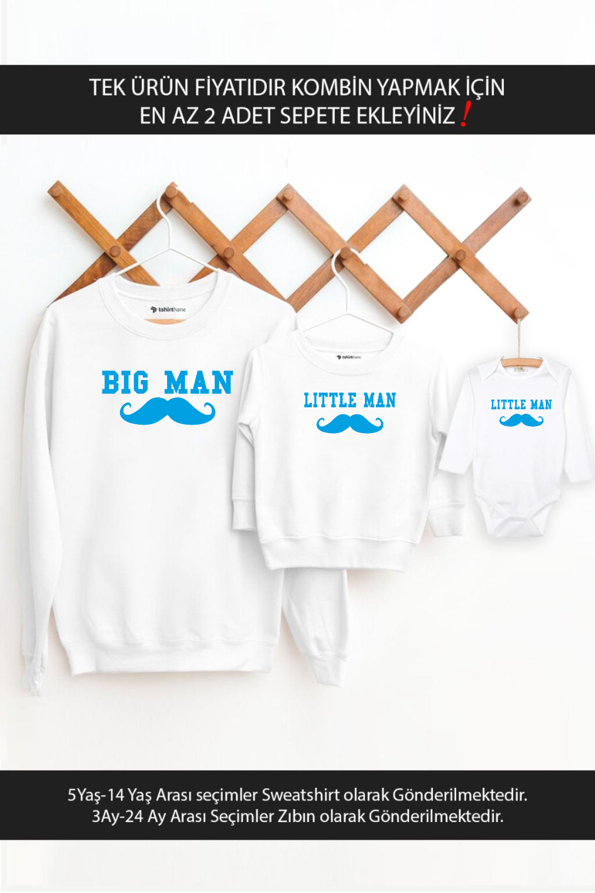 Baba Oğul Big Man Little Man(TEK ÜRÜN FİYATIDIR KOMBİN YAPMAK İÇİN EN AZ 2 ADET SEPETE EKLEYİNİZ)