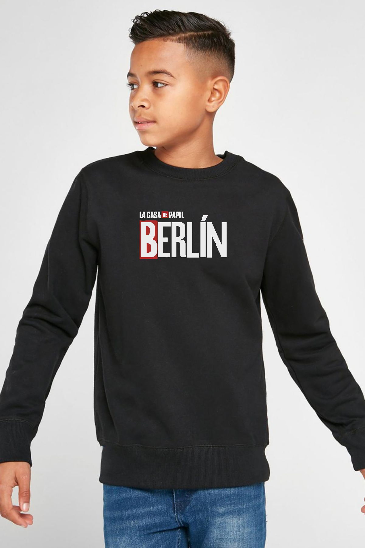 La Casa De Papel Berlin Siyah Çocuk 2ip Sweatshirt