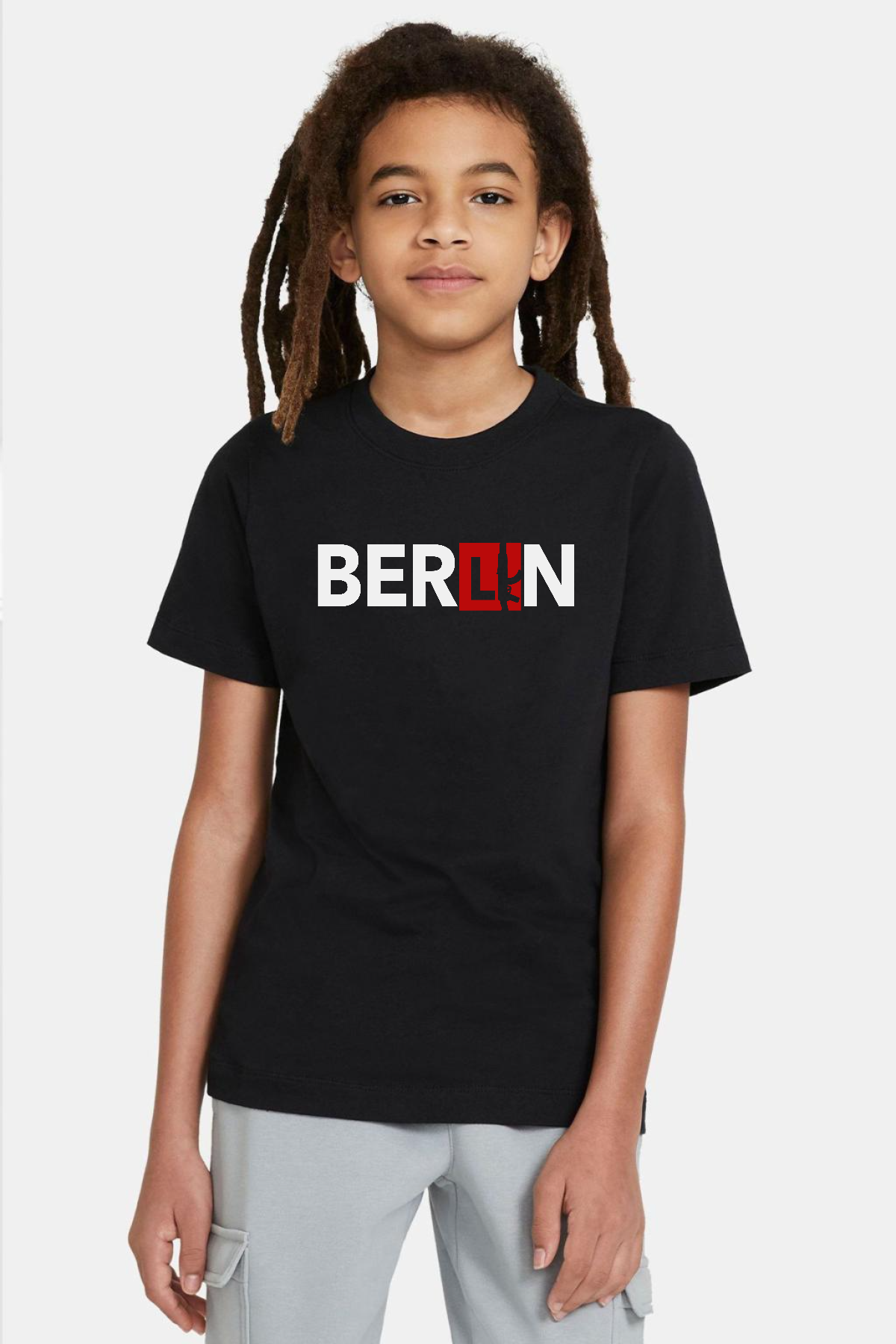 La Casa De Papel Berlin Ak Siyah Çocuk Tshirt