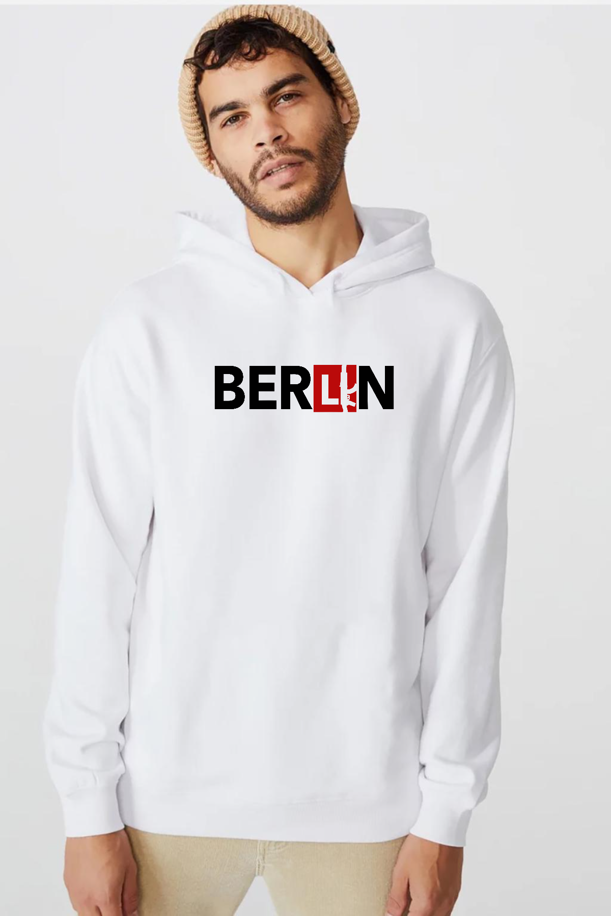 La Casa De Papel Berlin Ak Beyaz Erkek 3ip Kapşonlu  Sweatshirt