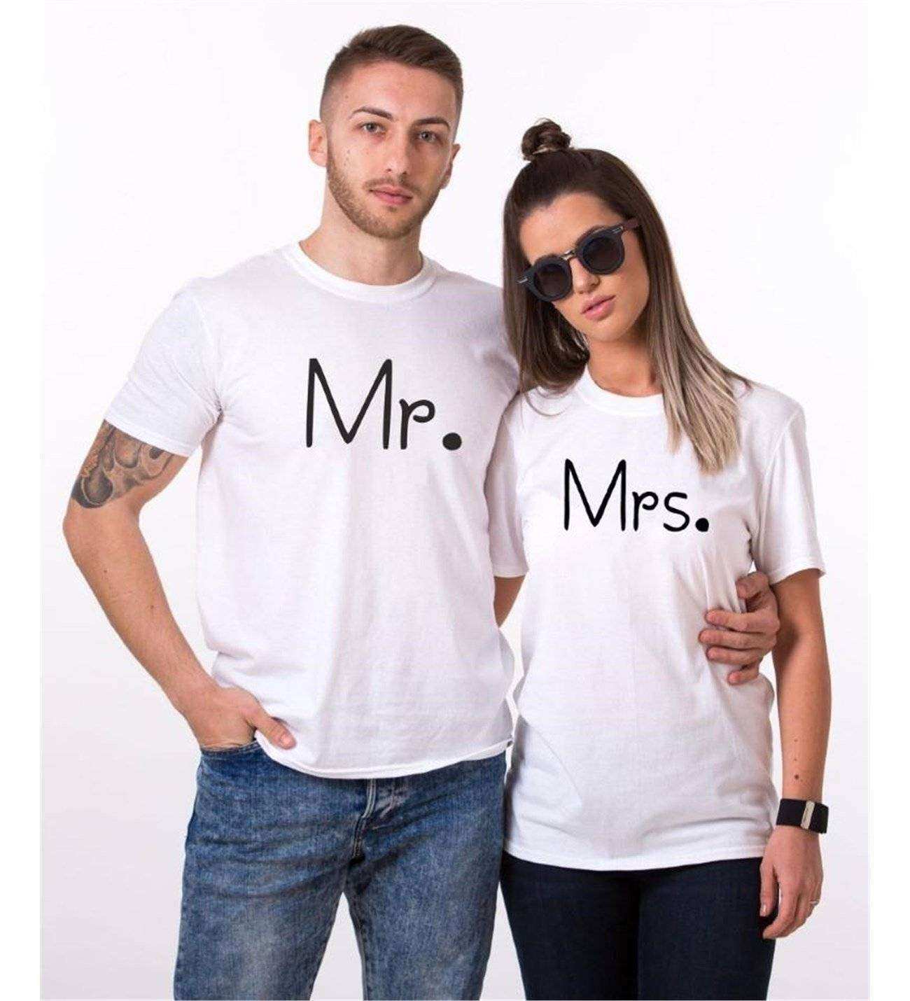 Tshirthane Mr. Mrs. 16  Sevgili Kombinleri Tshirt Çift Kombini