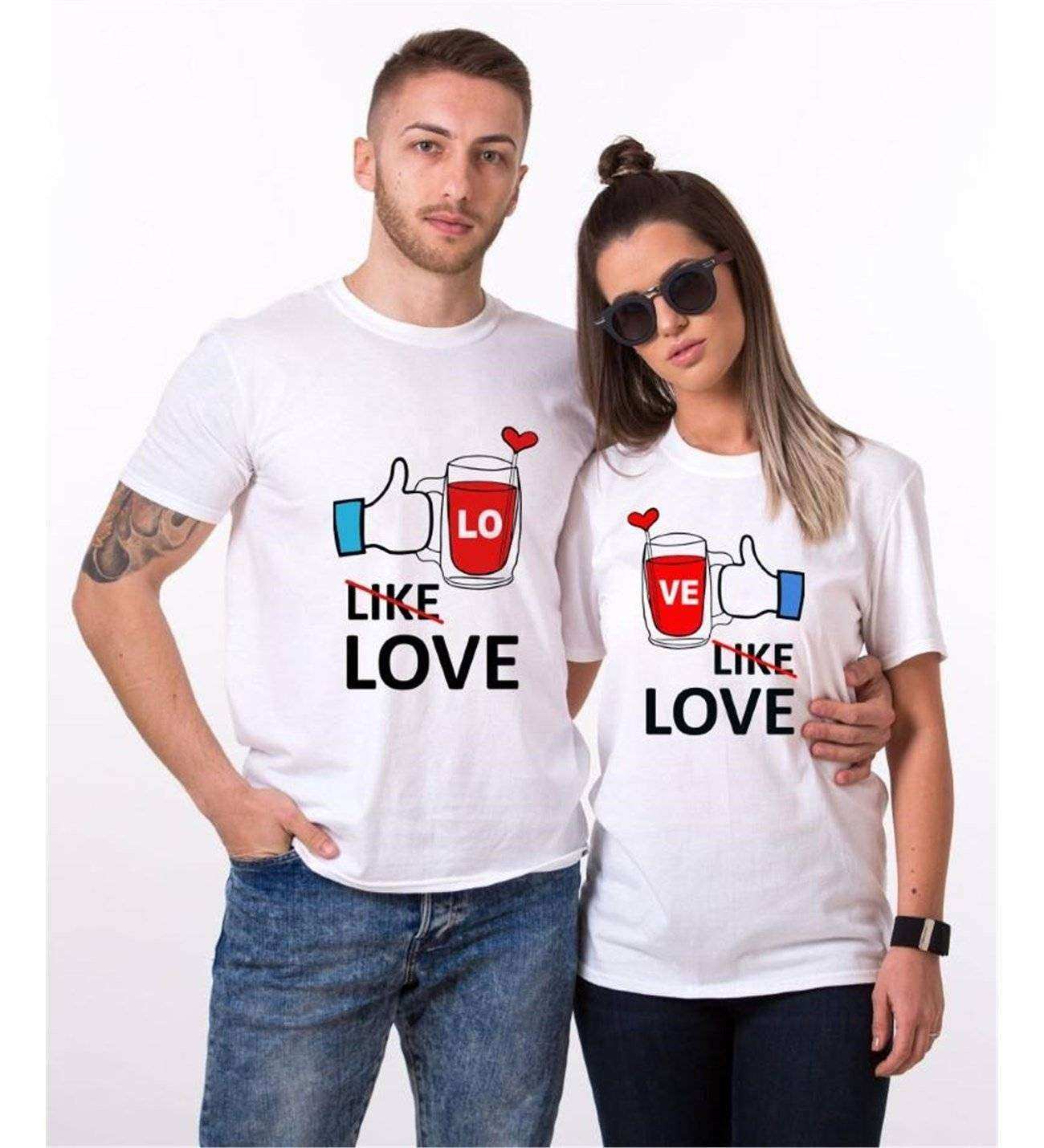 Tshirthane Like Love Sevgili Kombinleri Tshirt Çift Kombini