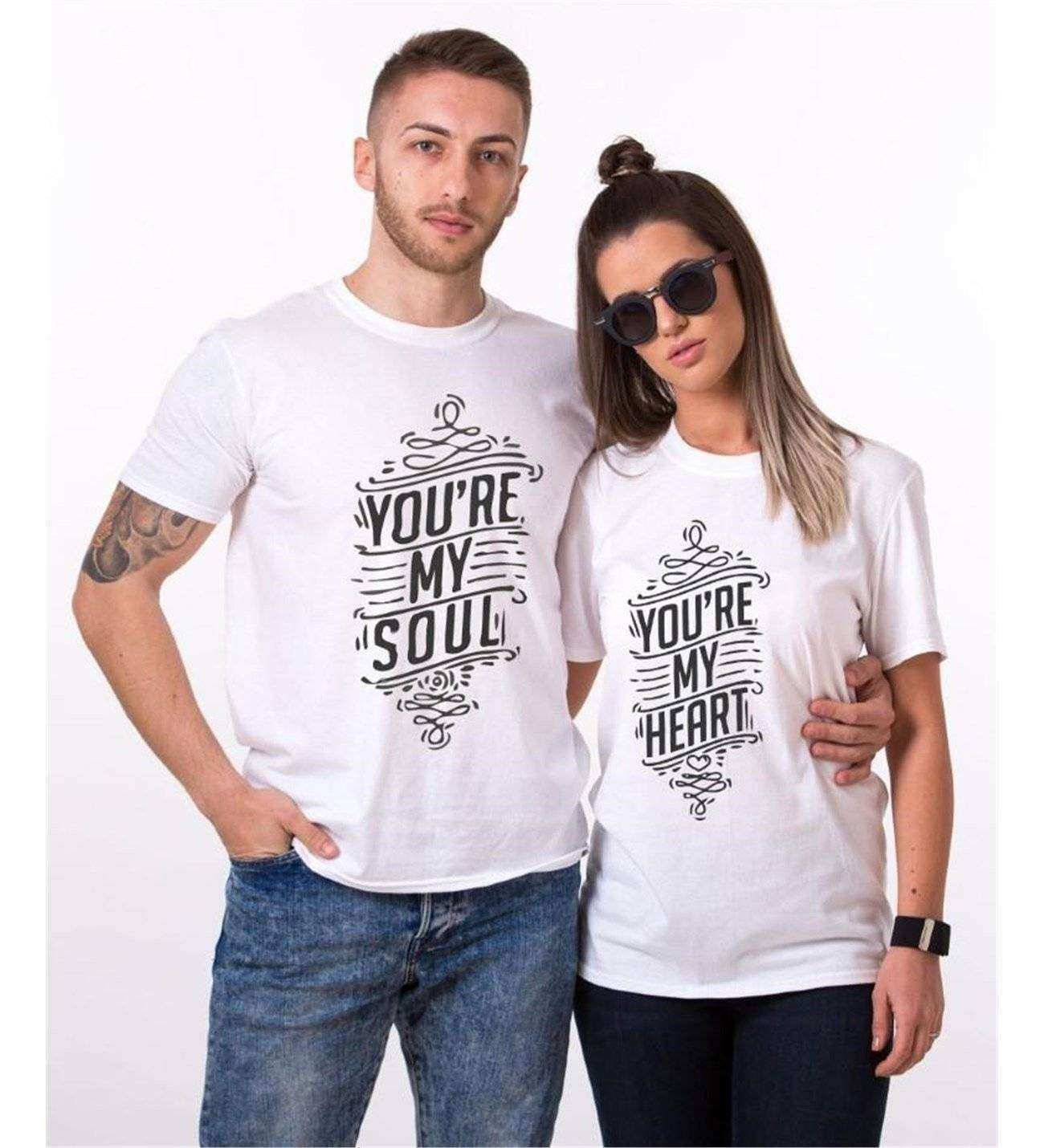 Tshirthane Youre My Soul My Heart Sevgili Kombinleri Tshirt Çift Kombini