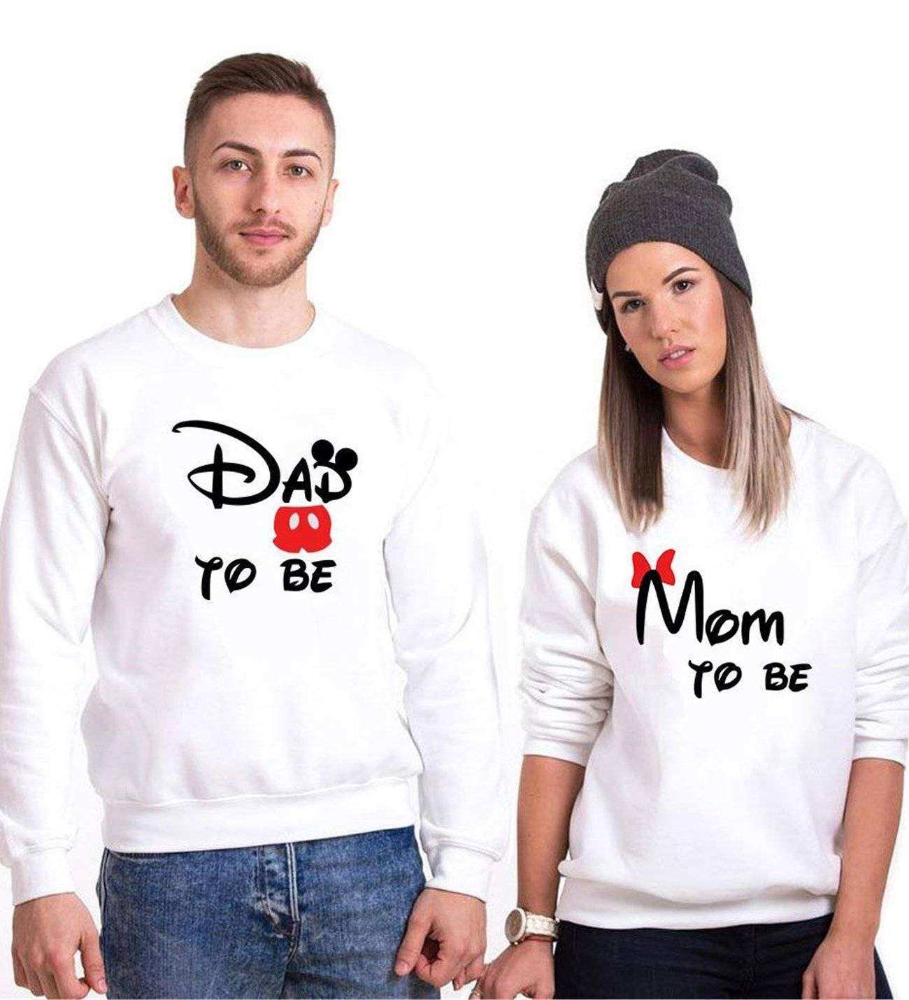 Tshirthane Dad Mom To Be Sevgili Kombinleri Sweatshirt Çift Kombini