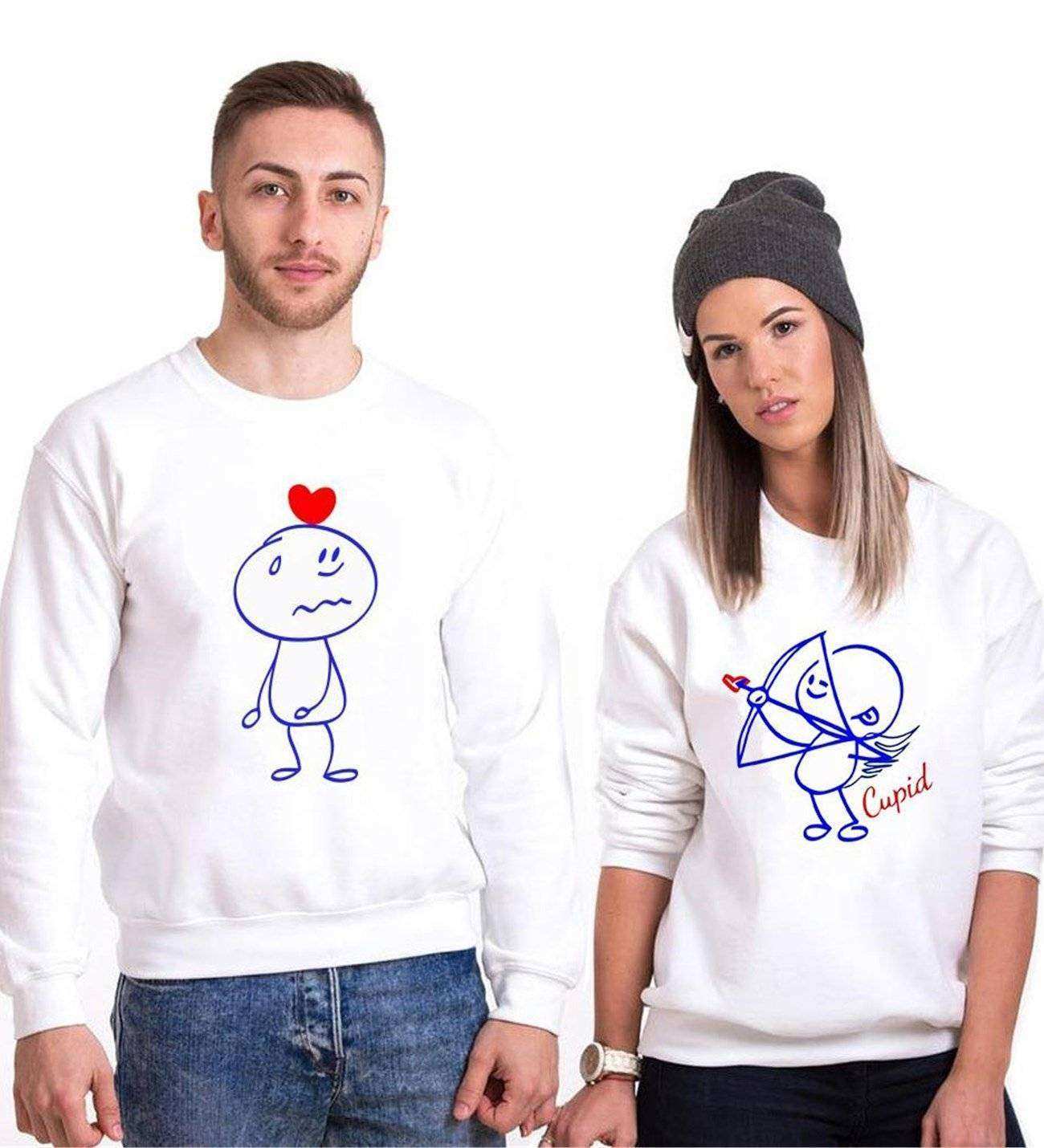 Tshirthane Cupid Sevgili Kombinleri Sweatshirt Çift Kombini