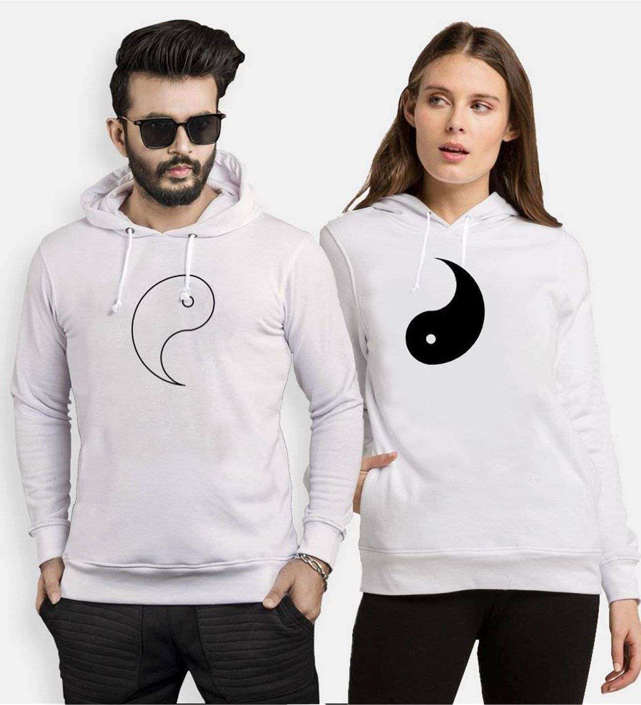 Tshirthane Ying Yang Sevgili Kombinleri Kapüşonlu Kombini