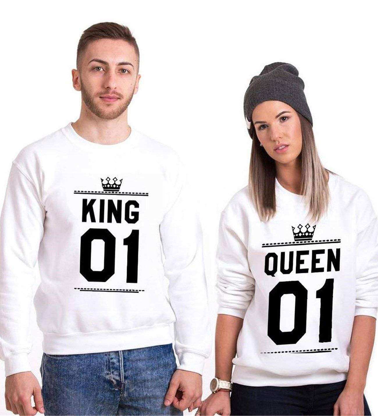 Tshirthane King Queen 01 Sevgili Kombinleri Sweatshirt Kombini