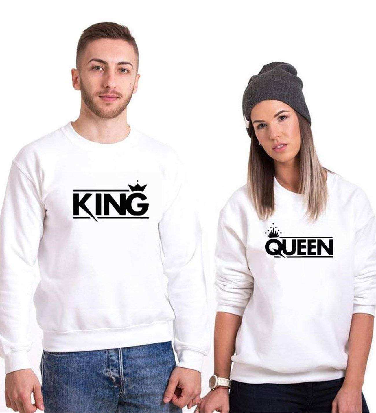 Tshirthane King Queen  Sevgili Kombinleri Sweatshirt Kombini