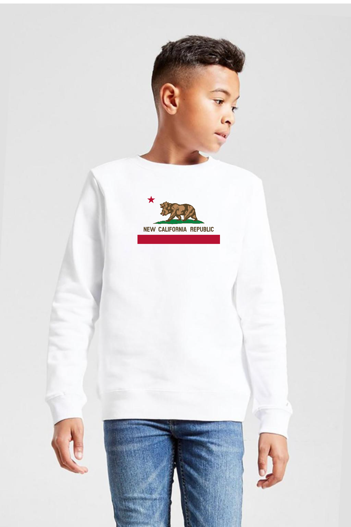 Fallout New California Republic Flag Beyaz Çocuk 2ip Sweatshirt