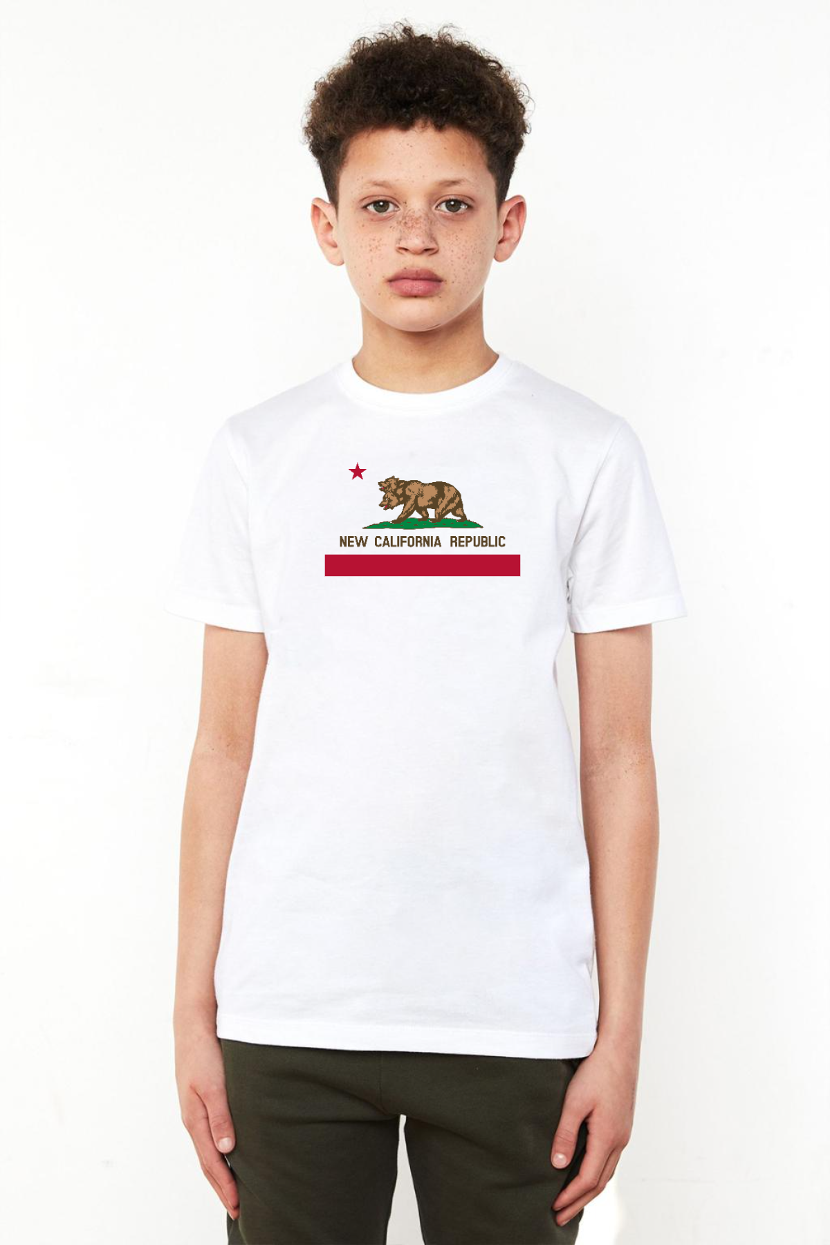 Fallout New California Republic Flag Beyaz Çocuk Bisikletyaka Tshirt