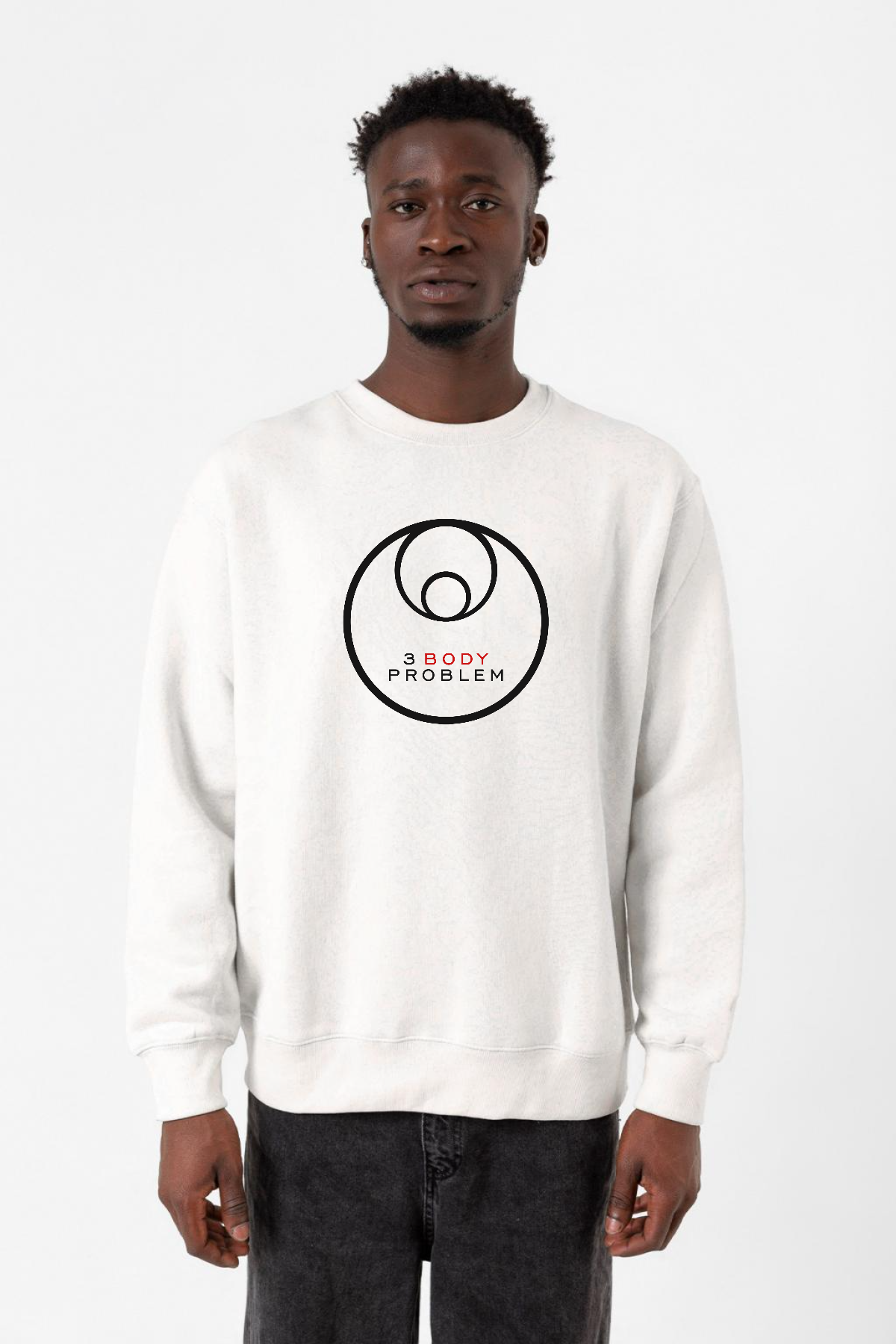 3 Body Problem Logo Beyaz Erkek 2ip Sweatshirt