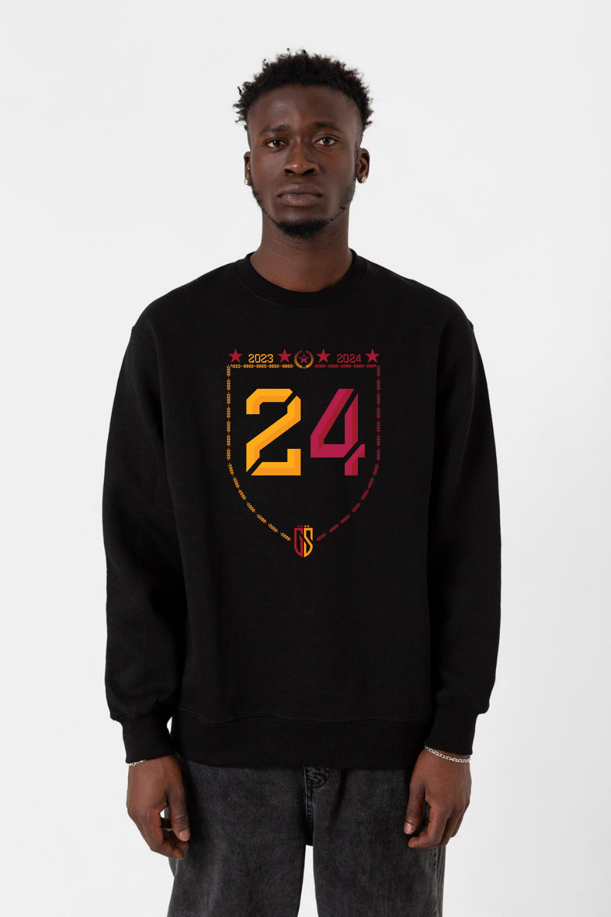 24 Şampiyonluk Siyah Erkek 2ip Sweatshirt