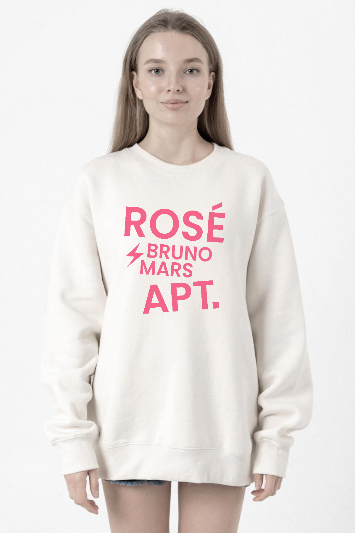 BLACKPINK ROSE BRUNO MARS APT Beyaz Kad n 2ip Sweatshirt