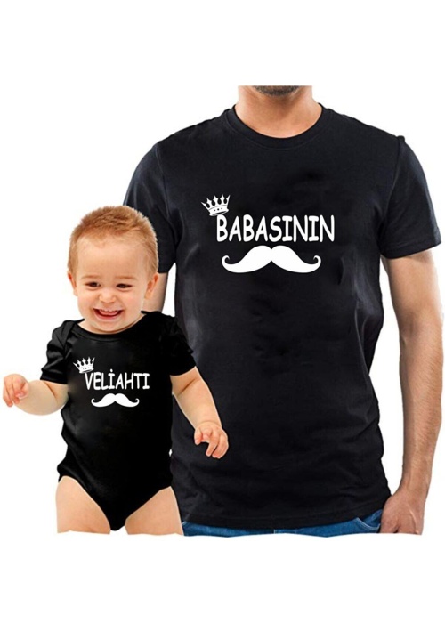Babasının Veliahtı Baba Oğul Kız Tişört Zıbın Kombini