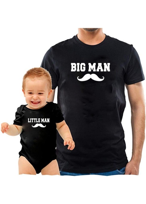 Big Man Little Man Baba Oğul Kız Tişört Zıbın Kombini