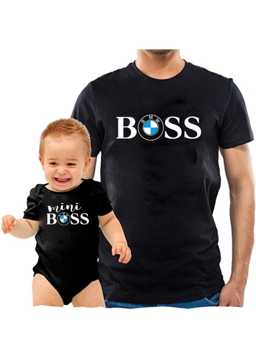 Boss Bmw Mini Boss Baba Oğul Kız Tişört Zıbın Kombini