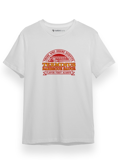 The Walking Dead Flavor First Always Beyaz Kısa kol Erkek Tshirt