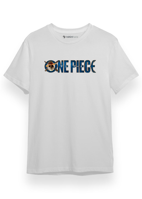 One Piece 2023 logo Beyaz Kısa kol Erkek Tshirt