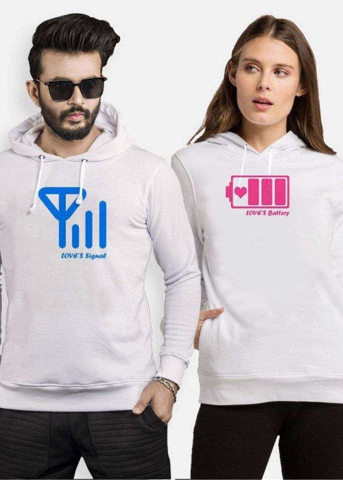 Tshirthane Battary Signal  Sevgili Kombinleri Kapüşonlu Çift Kombini