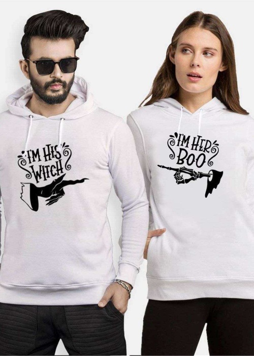 Tshirthane Witch Boo  Sevgili Kombinleri Kapüşonlu Çift Kombini