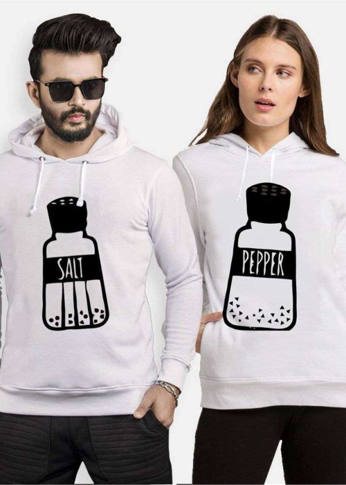 Tshirthane Tuz Biber  Sevgili Kombinleri Kapüşonlu Çift Kombini