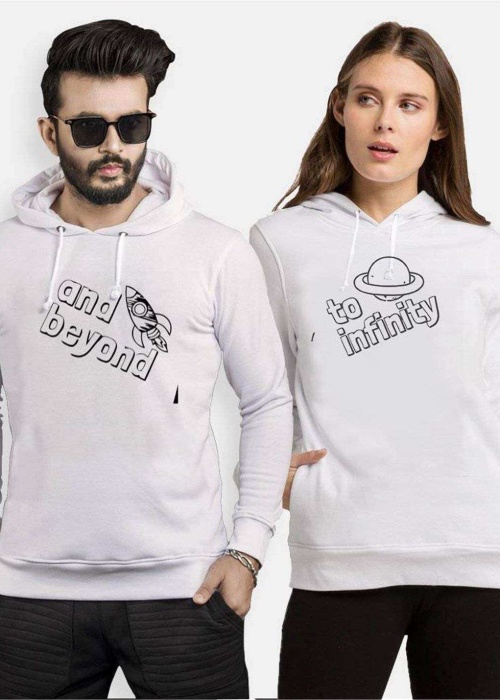 Tshirthane To İnfinity And Beyond Sevgili Kombinleri Kapüşonlu Çift Kombini