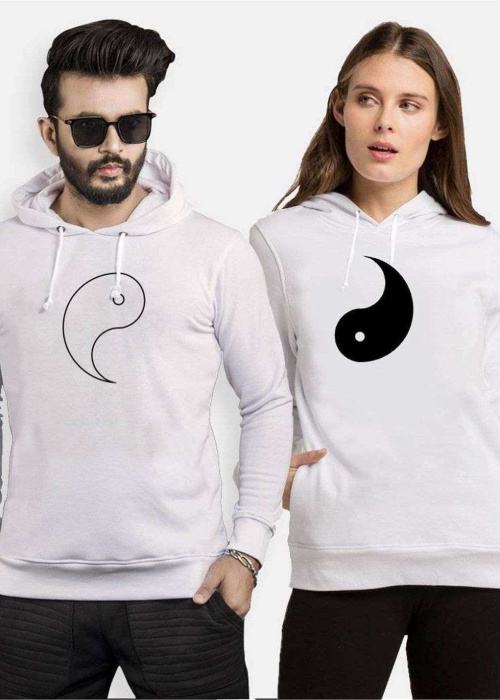 Tshirthane Ying Yang Sevgili Kombinleri Kapüşonlu Çift Kombini