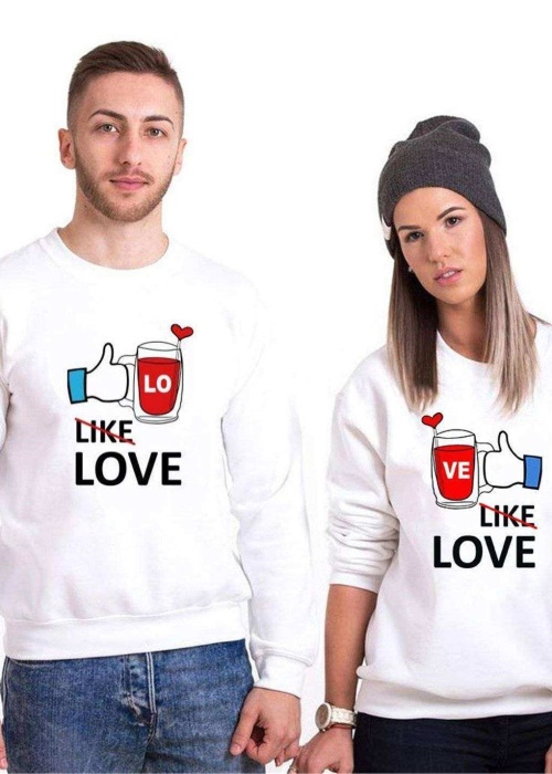 Tshirthane Like Love Sevgili Kombinleri Sweatshirt Çift Kombini