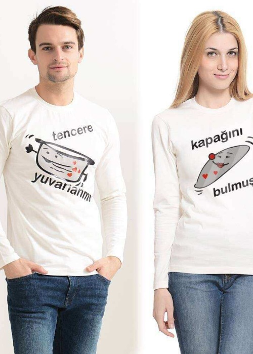 Sevgili Kombinleri Tencere Kapak Sevgili Tişört Sevgiliye Hediye