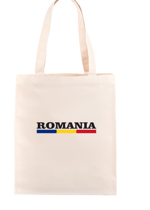 Romania Flag Lettern Ham Bez Çanta