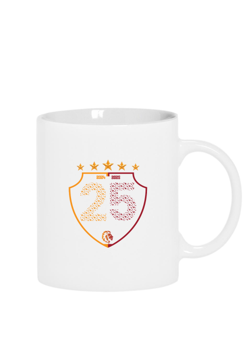 25 Şampiyonluk Shield Beyaz Kupa Bardak