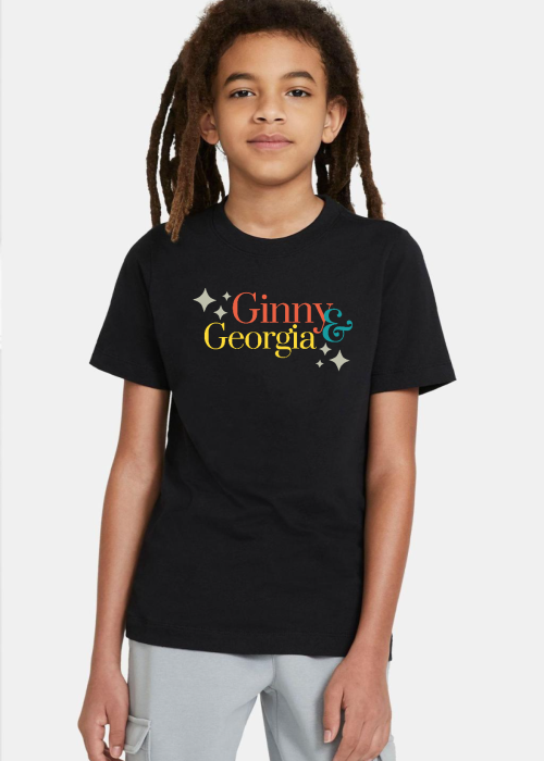 Ginny & Georgia Lettern Siyah Çocuk Tshirt