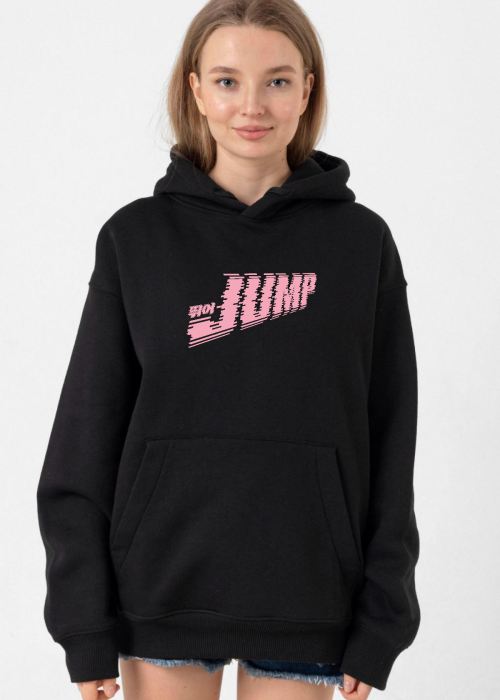 Blackpink Jump Siyah Kadın 3ip Kapşonlu