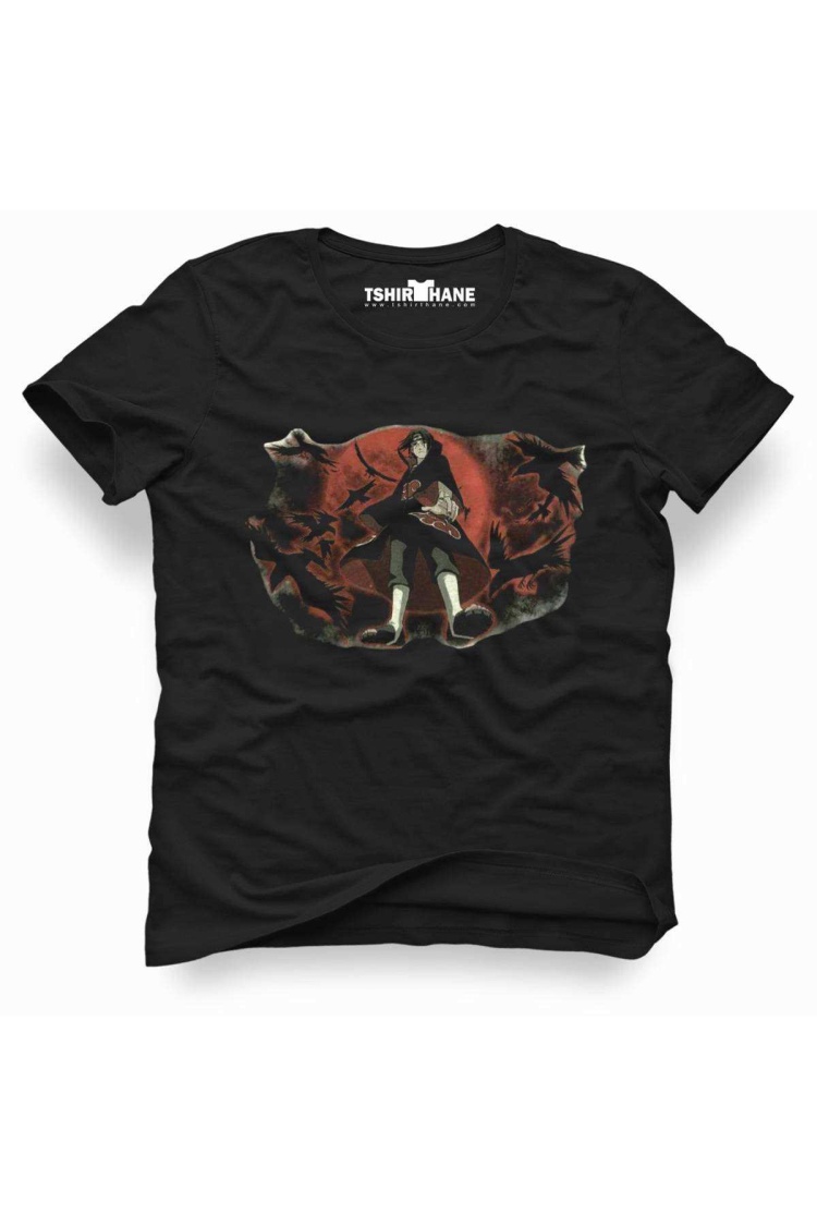 Anime Itachi Naruto New Erkek Baskılı Siyah Tshirt