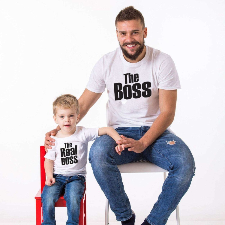 The Boss The Real Boss Baba oğul Kombini Tshirt Giyim