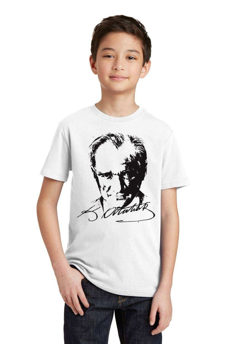Tshirthane Atatürk Portre Baskılı Çocuk Tshirt