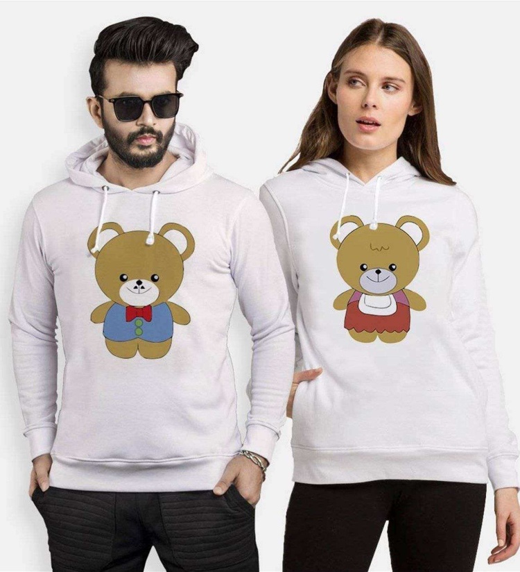 Tshirthane Ayıcık  Sevgili Kombinleri Kapüşonlu Kombini