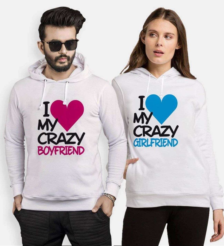 Tshirthane I My Crazy Boyfriend Sevgili Kombinleri Kapüşonlu Kombini