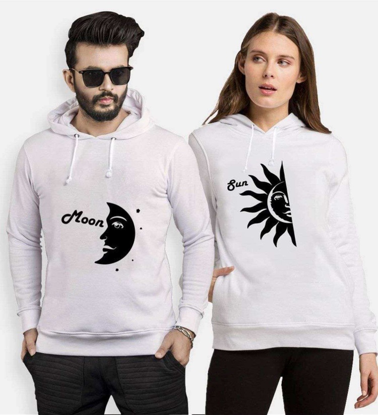 Tshirthane Ay Güneş Sevgili Kombinleri Kapüşonlu Kombini