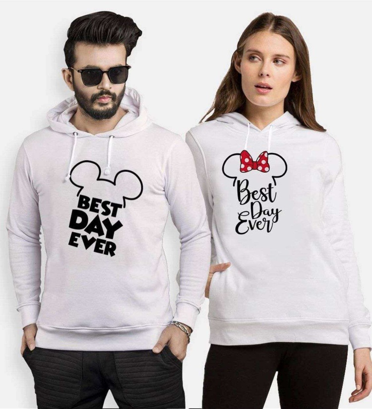 Tshirthane Best Day Ever  Sevgili Kombinleri Kapüşonlu Kombini