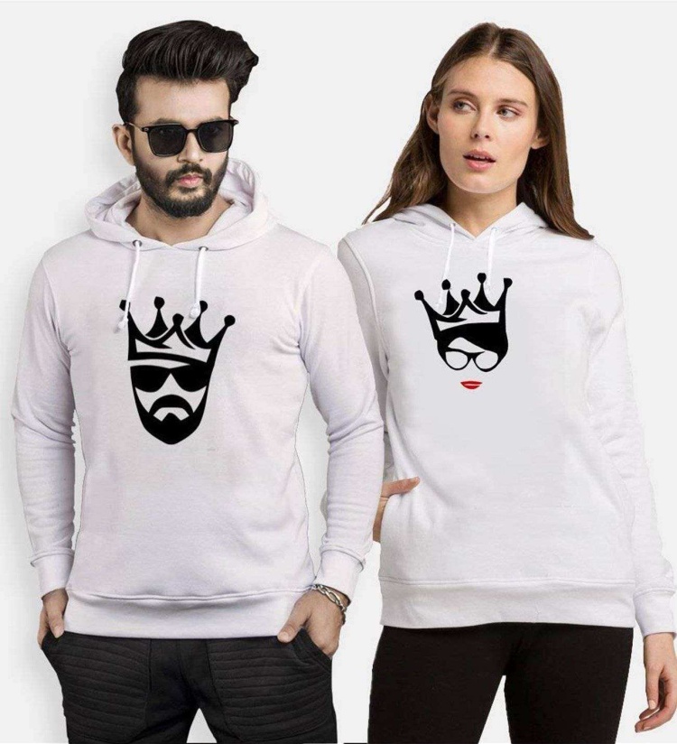 Tshirthane Cool King Queen Sevgili Kombinleri Kapüşonlu Kombini