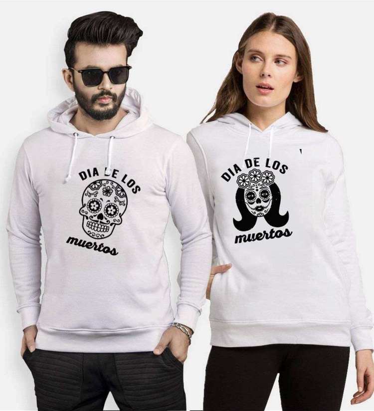 Tshirthane Dia De Los Muertos Sevgili Kombinleri Kapüşonlu Kombini