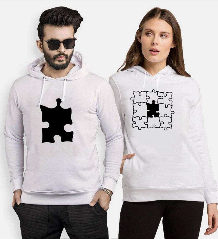 Tshirthane Eksik Parçam Puzzle Sevgili Kombinleri Kapüşonlu Kombini